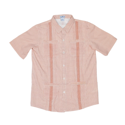 Men's - Guayabera - Classic Orange Short Sleeve Shirt