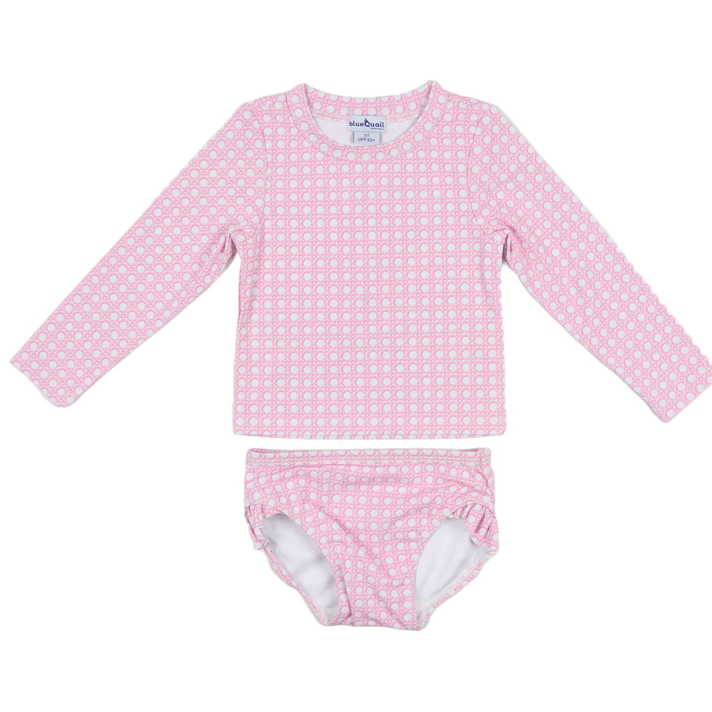 Pink Cane Lattice Girls' Swimsuit