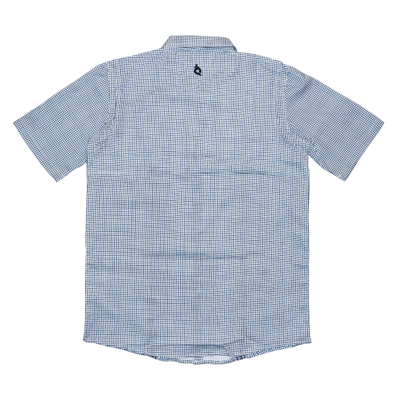 Kids Gameday Guayabera print in Classic Navy with UPF 50+ sun protection by BlueQuail Clothing Co.