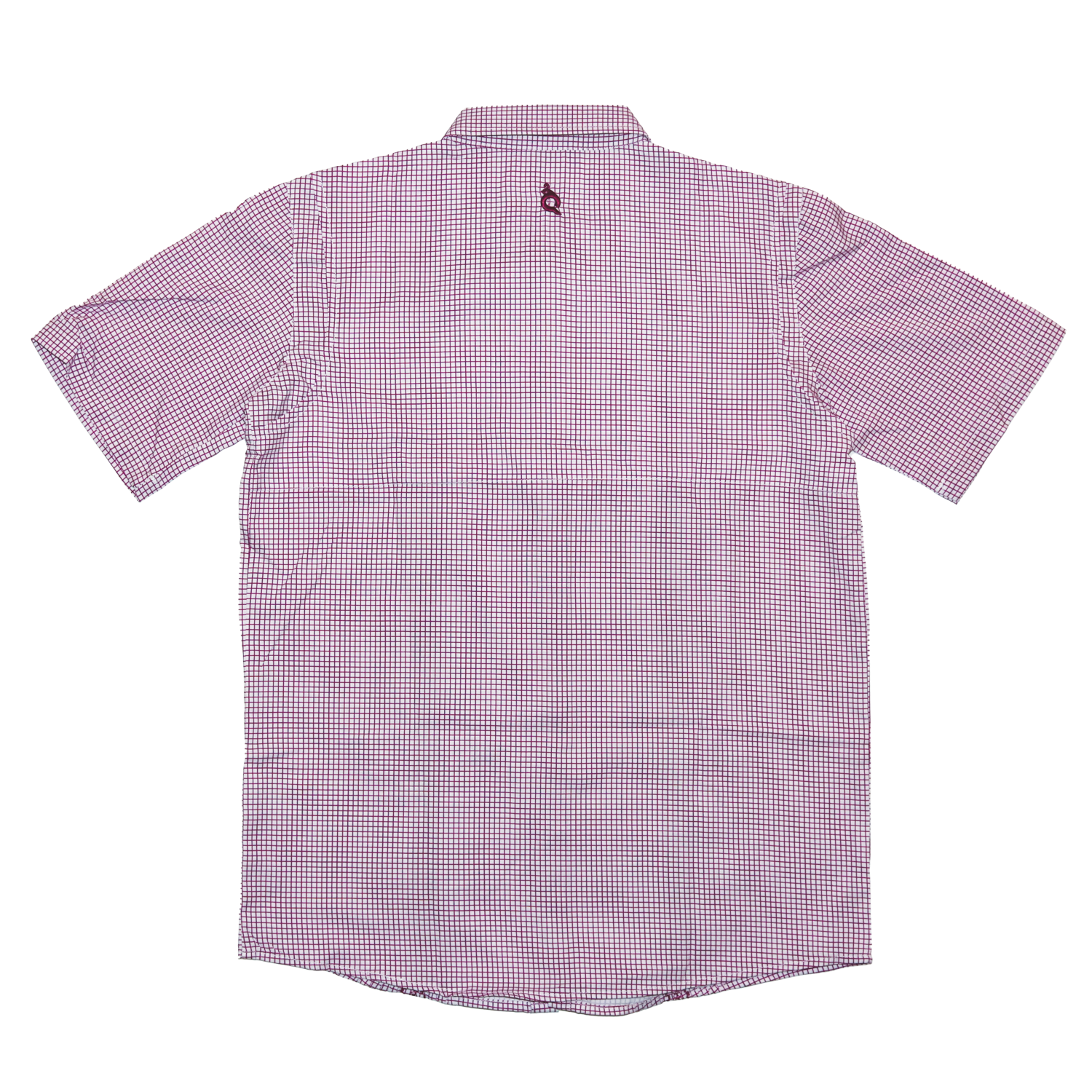 Kids or Mens Gameday Guayabera print in Crimson Red with UPF 50+ sun protection by BlueQuail Clothing Co.