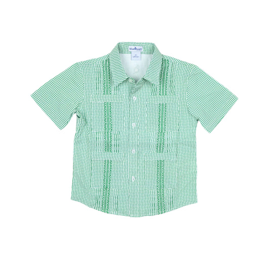 Guayabera - Gameday Green Wave Check Short Sleeve Shirt