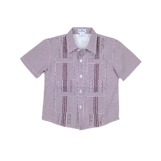 Guayabera - Gameday Maroon Wave Check Short Sleeve Shirt