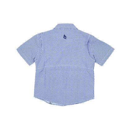 Guayabera - Gameday Navy Wave Check Short Sleeve Shirt