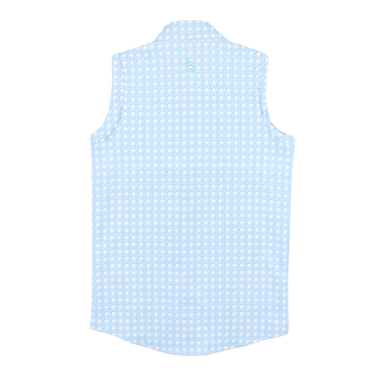 Guayabera - Blue Cane Lattice Sleeveless Dress