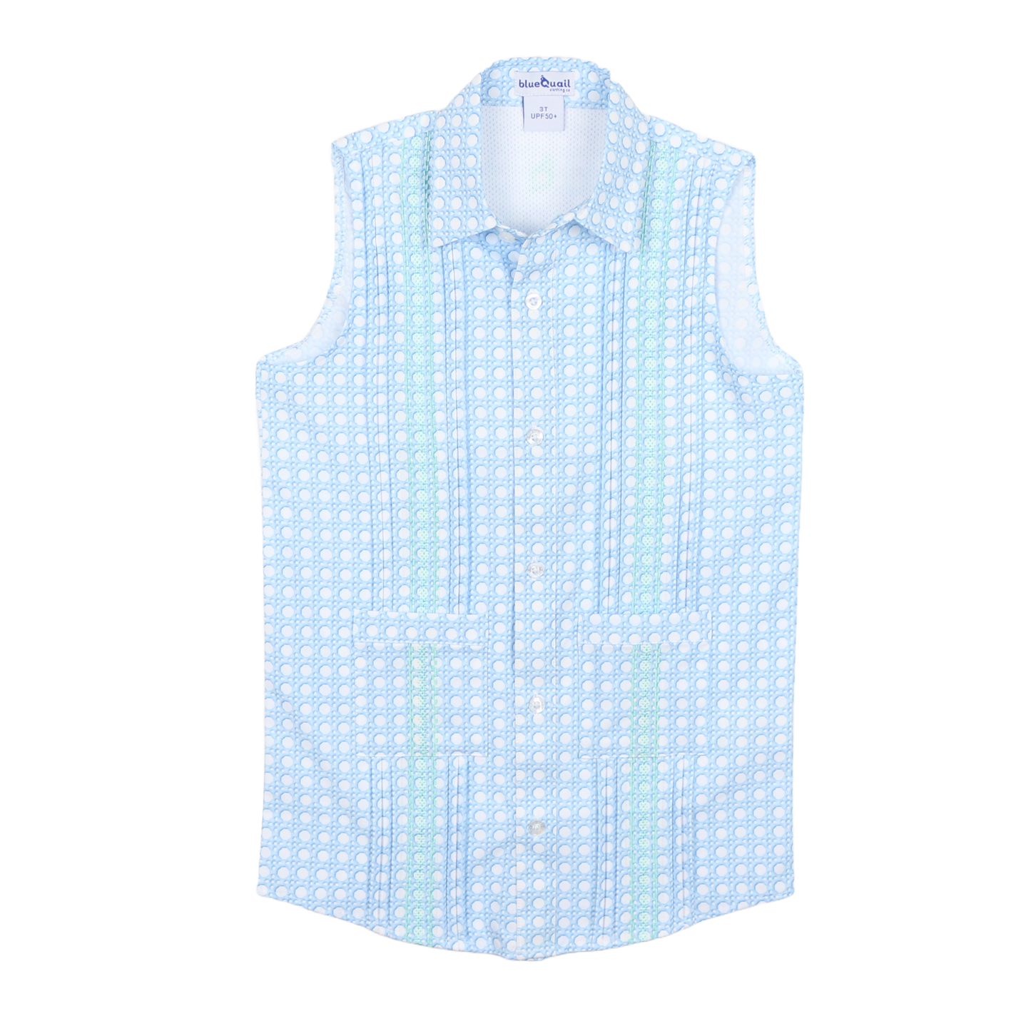 Guayabera - Blue Cane Lattice Sleeveless Dress