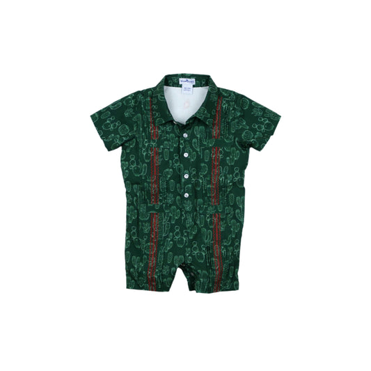 Guayabera - Feliz Navidad Short Sleeve Romper