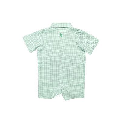 Gameday Guayabera - Green Short Sleeve Romper