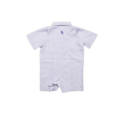 Gameday Guayabera - Purple Short Sleeve Romper