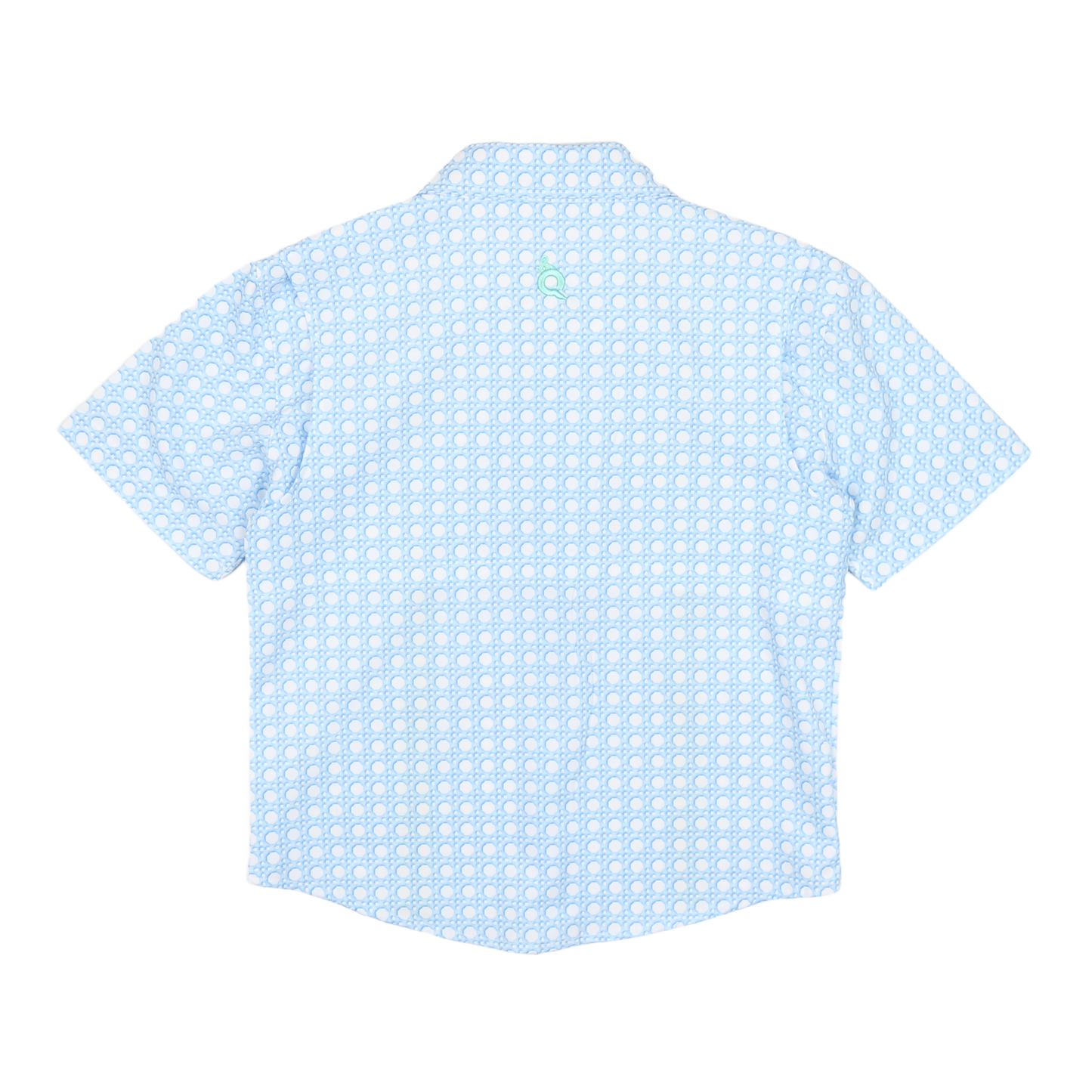 Guayabera - Blue Cane Lattice Short Sleeve Shirt