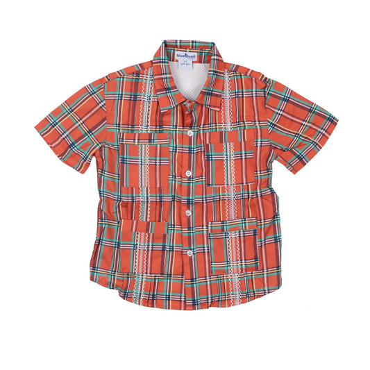 Men’s - Guayabera - Christmas Plaid Short Sleeve Shirt