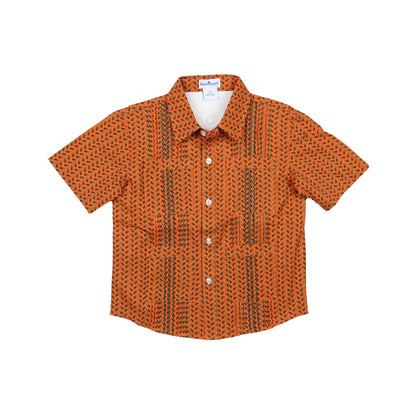 Guayabera - Orange Shells Short Sleeve Shirt