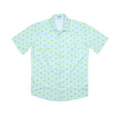 Men's - Palm Leaves Pearl Snap Short Sleeve Shirt