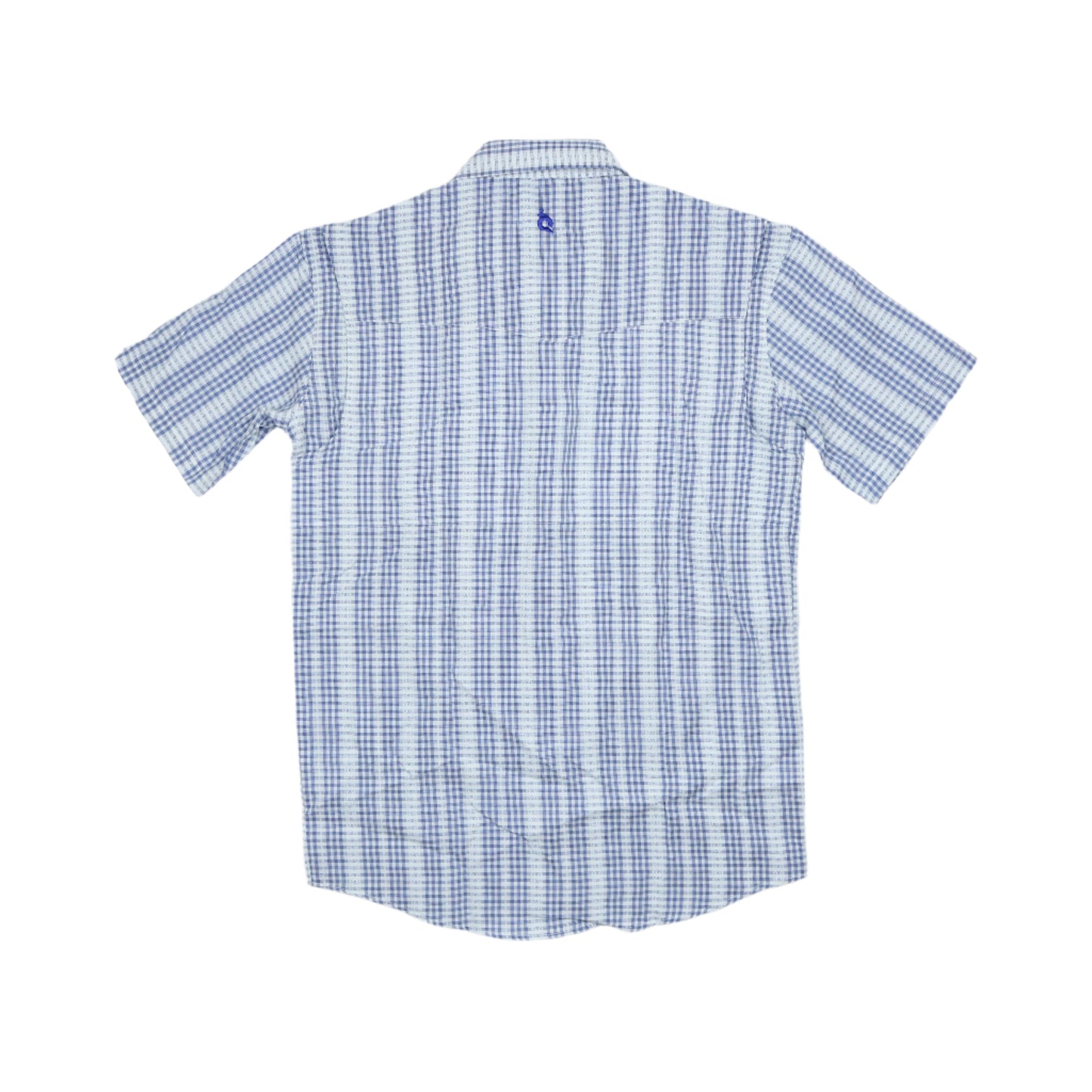 Men's - Navy Plaid Pearl Snap Short Sleeve Shirt