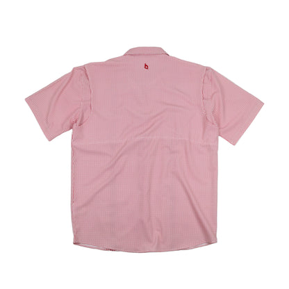 Men’s - Guayabera - Gameday Red Wave Check Short Sleeve Shirt
