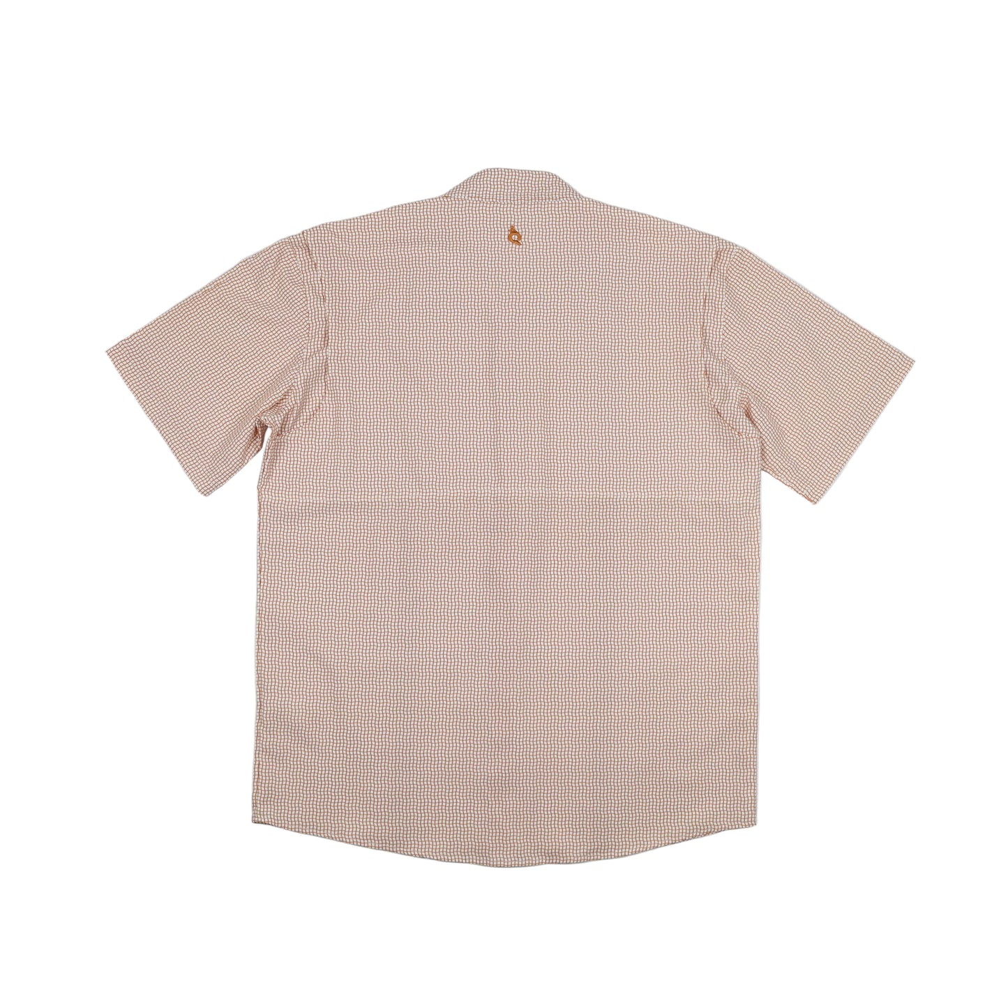 Men’s - Guayabera - Gameday Burnt Orange Wave Check Short Sleeve Shirt