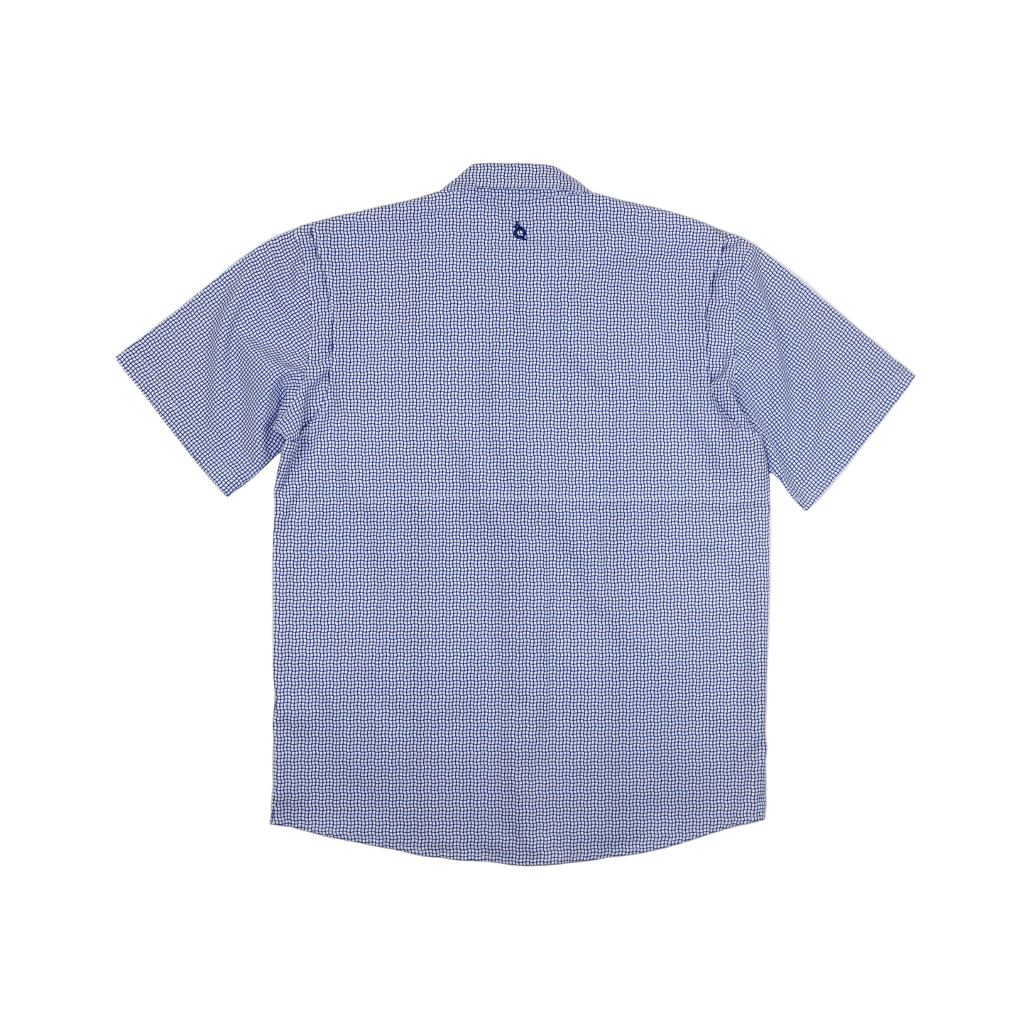 Men’s - Guayabera - Gameday Navy Wave Check Short Sleeve Shirt