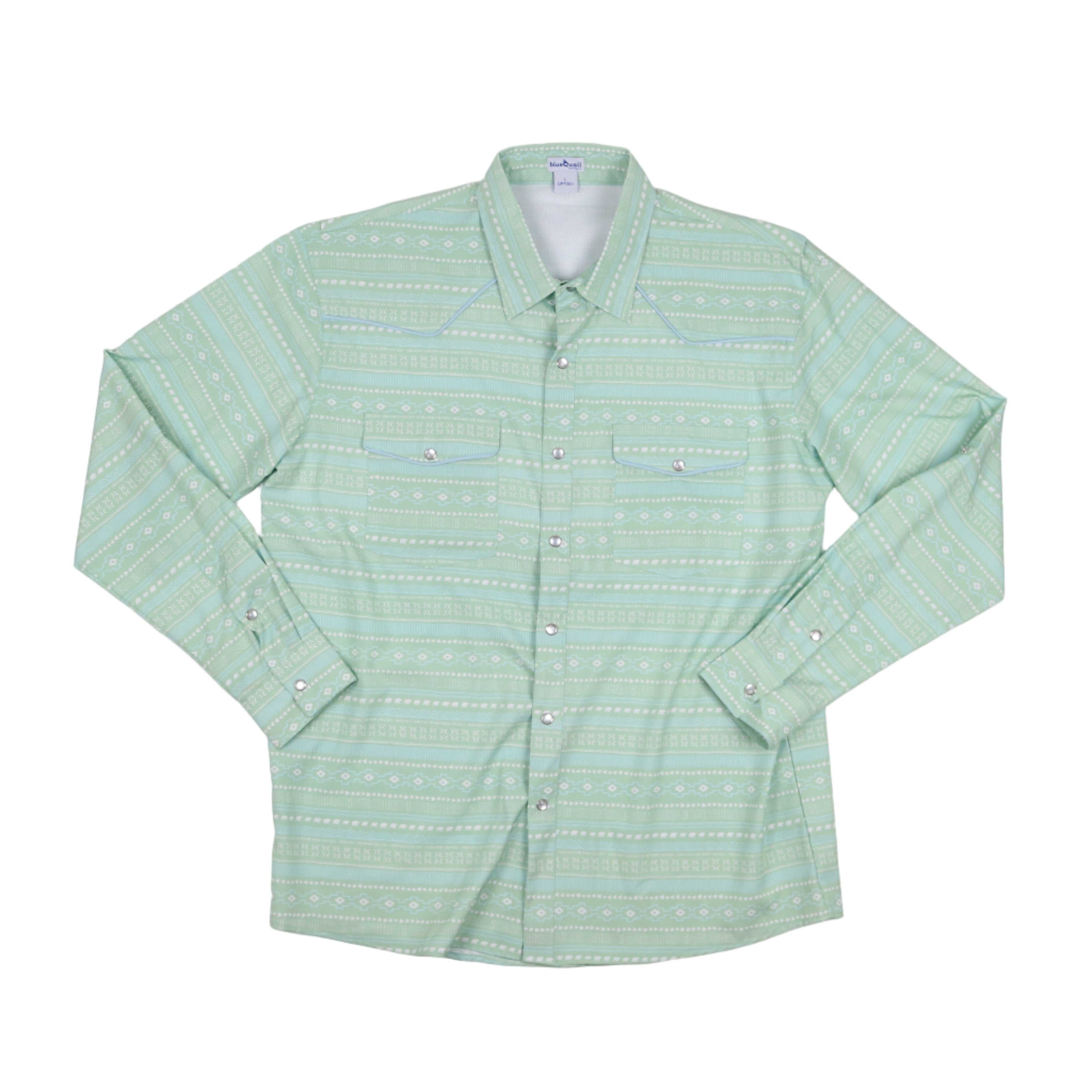 Men's - Aztec Stripe '25 Pearl Snap Long Sleeve Shirt | BlueQuail ...