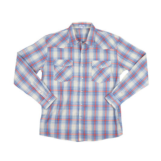 Men's - All American Plaid Pearl Snap Long Sleeve Flannel Shirt