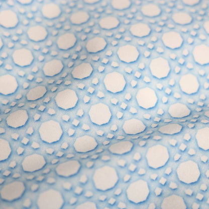 Guayabera - Blue Cane Lattice Short Sleeve Romper