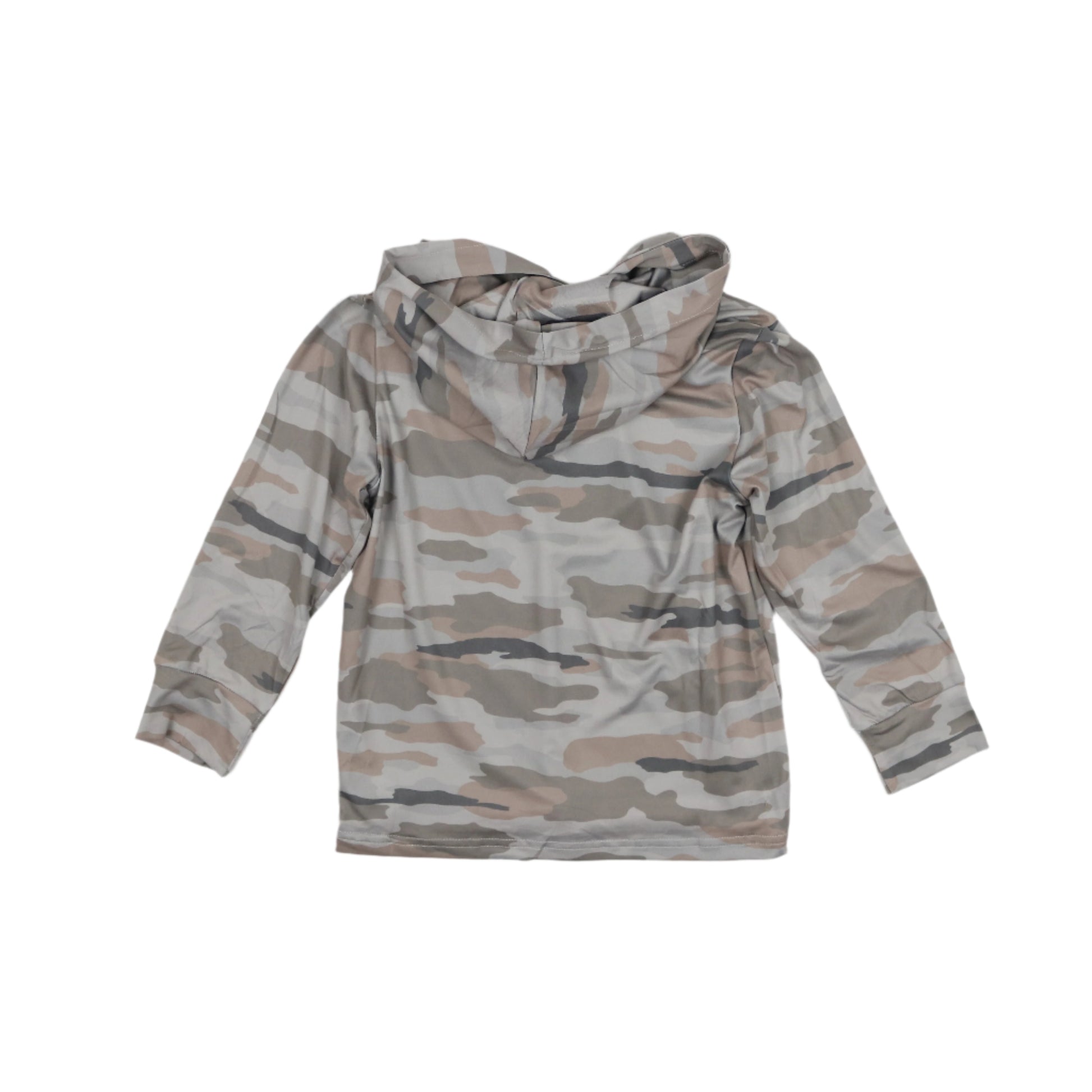 Kids lightweight performance hoodie in Classic Camo print, UPF 50+ sun protection by BlueQuail Clothing Co