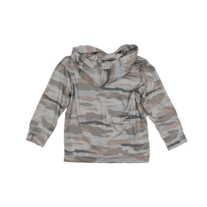 Kids lightweight performance hoodie in Classic Camo print, UPF 50+ sun protection by BlueQuail Clothing Co