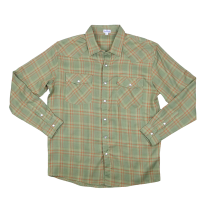 Men's - Deer Camp Plaid Pearl Snap Long Sleeve Flannel Shirt