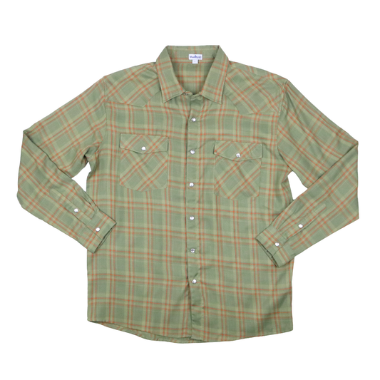 Men's - Deer Camp Plaid Pearl Snap Long Sleeve Flannel Shirt
