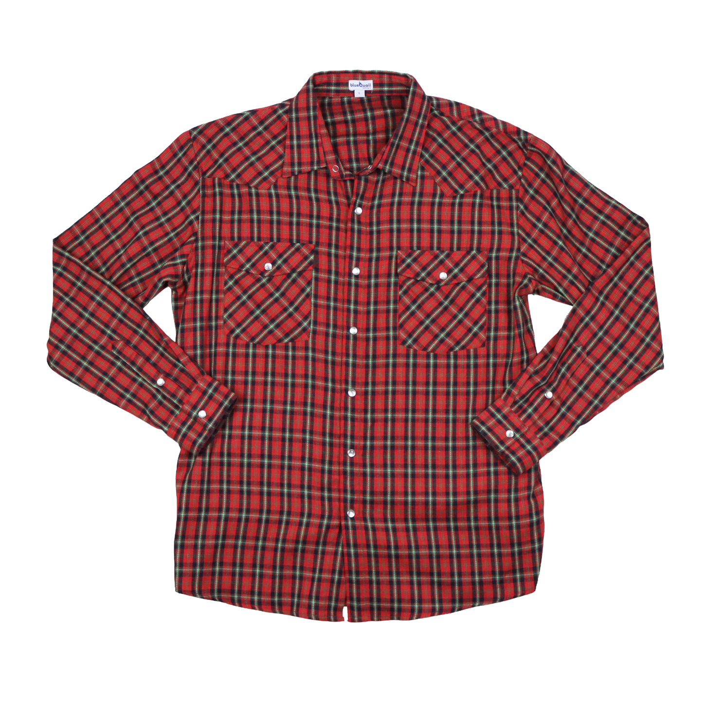 Men's - Holiday Plaid Pearl Snap Long Sleeve Flannel Shirt