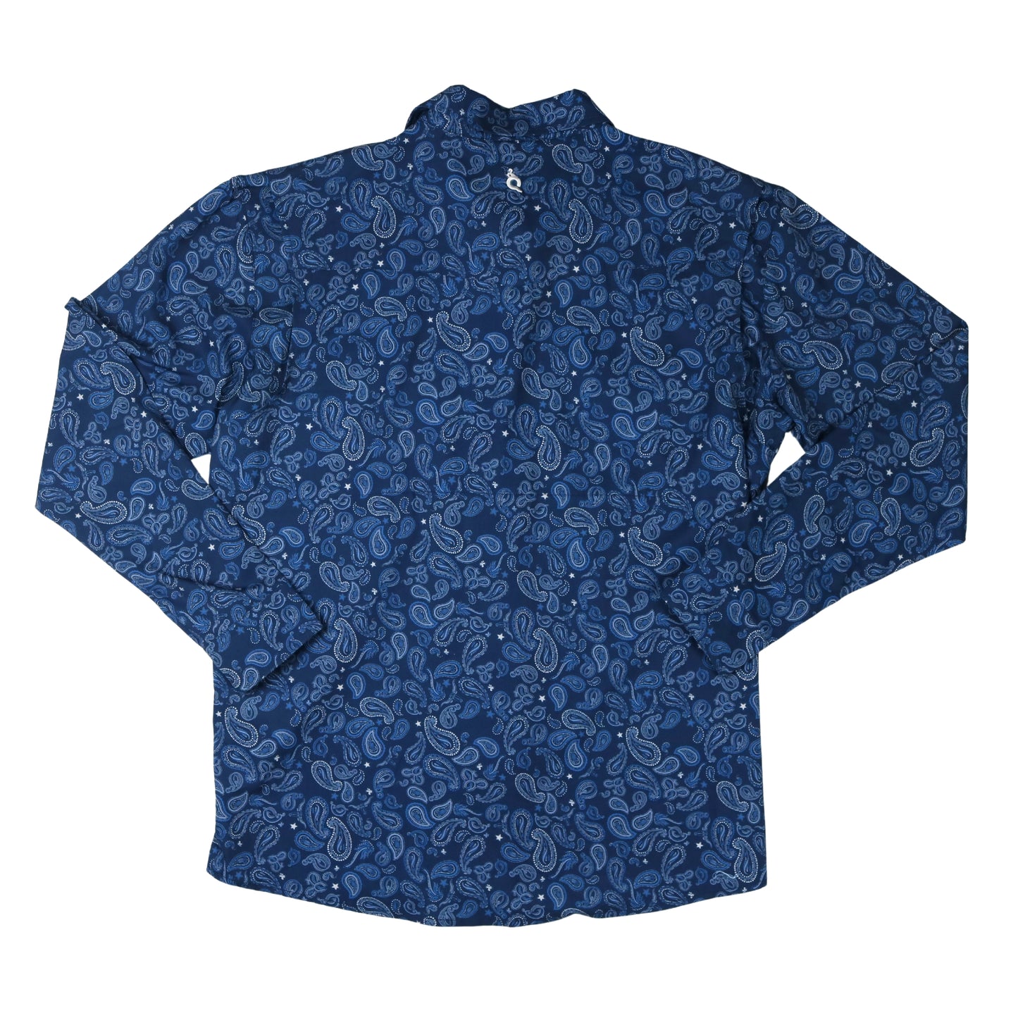 Men's - Navy Paisley Pearl Snap Long Sleeve Shirt