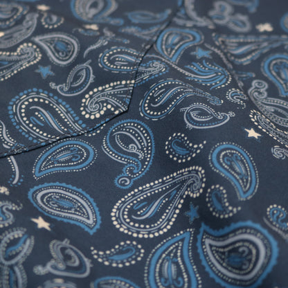 Navy Paisley Pearl Snap Long Sleeve Shirt