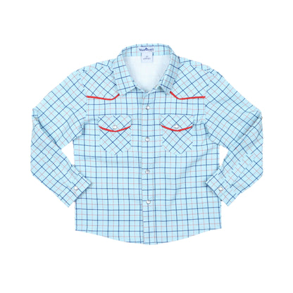 Tattersall Pearl Snap Long Sleeve Shirt