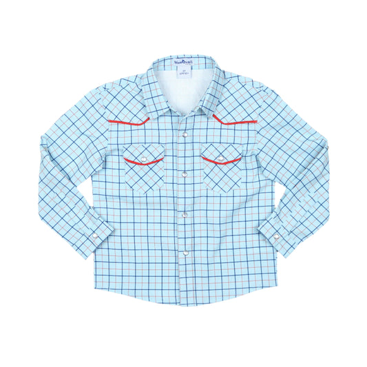 Tattersall Pearl Snap Long Sleeve Shirt