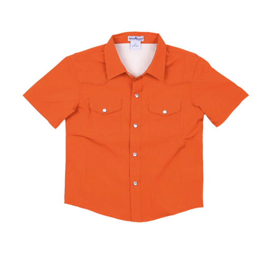 Gameday Burnt Orange Pearl Snap Short Sleeve Shirt