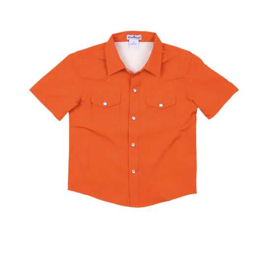 Men's - Gameday Burnt Orange Pearl Snap Short Sleeve Shirt