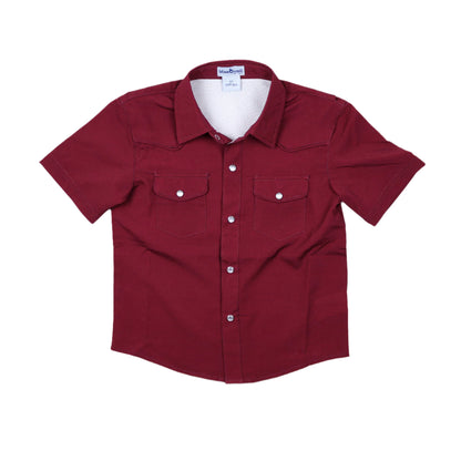 Men's - Gameday Maroon Pearl Snap Short Sleeve Shirt | BlueQuail Clothing Co. Men's - Gameday Maroon Pearl Snap Short Sleeve Shirt | BlueQuail Clothing Co.