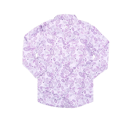 Lilac Paisley Pearl Snap Dress