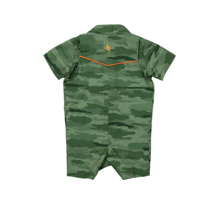 Classic Camo Green Pearl Snap Romper