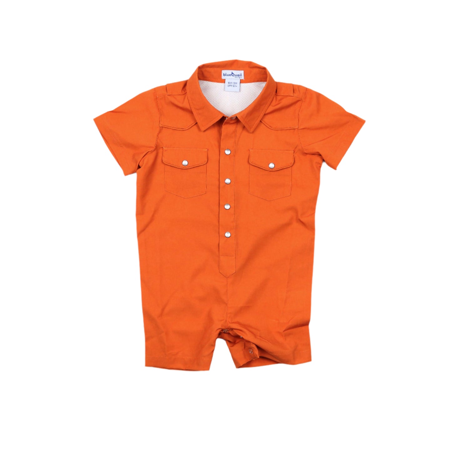 Gameday Burnt Orange Pearl Snap Romper