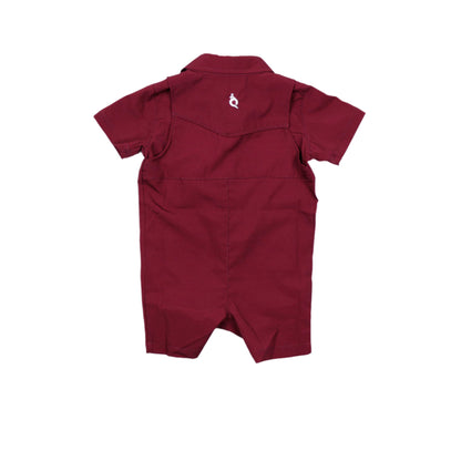 Gameday Maroon Pearl Snap Romper
