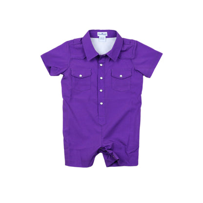 Gameday Purple Pearl Snap Romper
