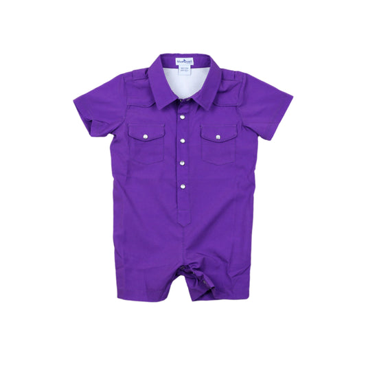 Gameday Purple Pearl Snap Romper