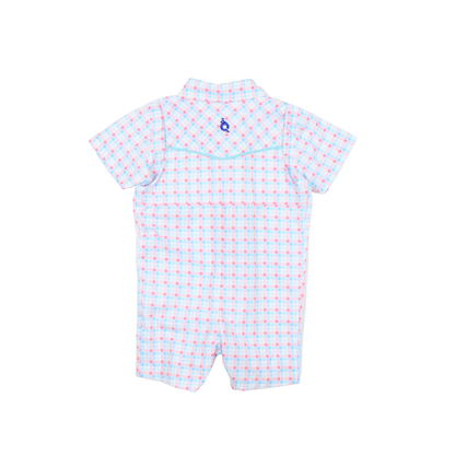 Liberty Plaid Pearl Snap Romper