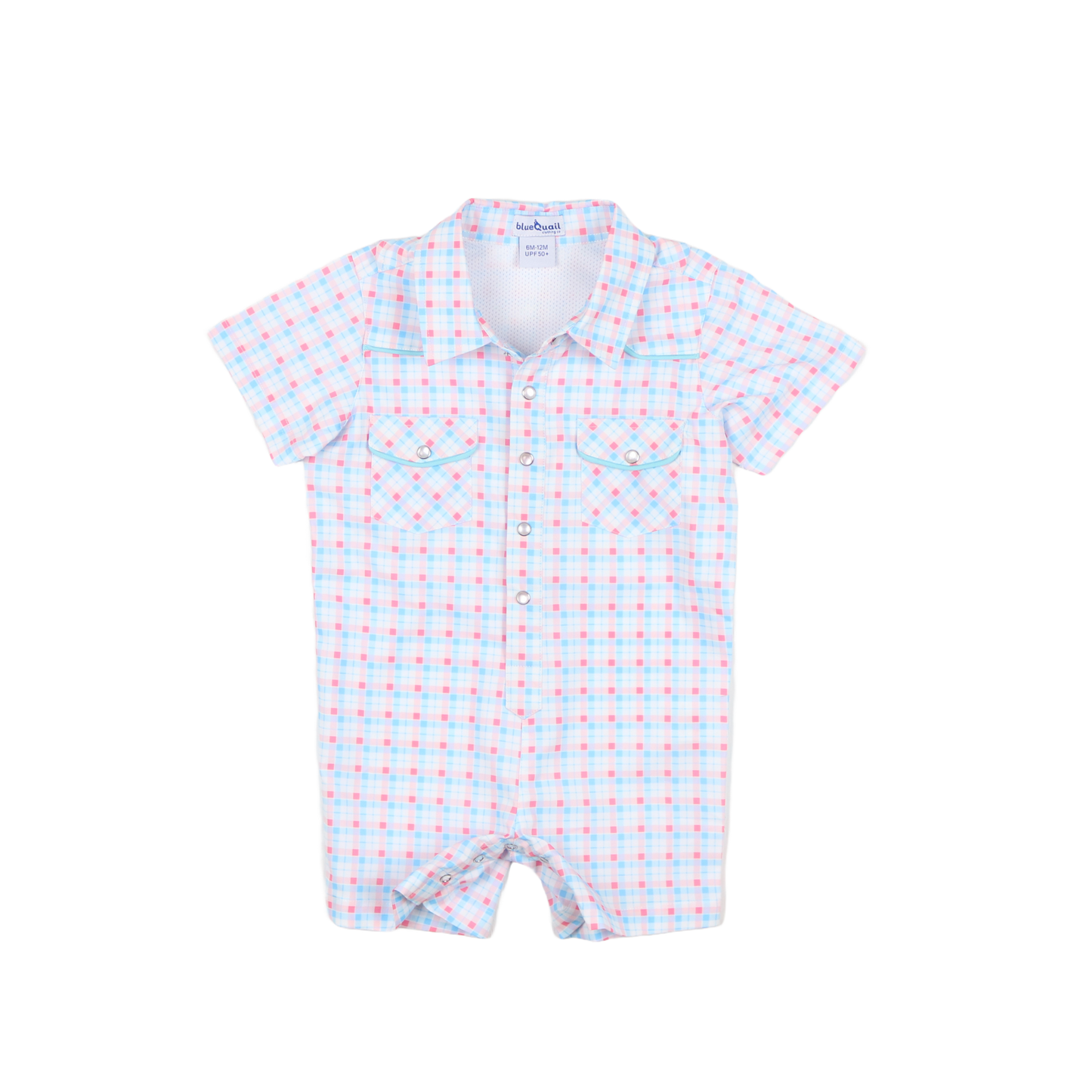 Liberty Plaid Pearl Snap Romper