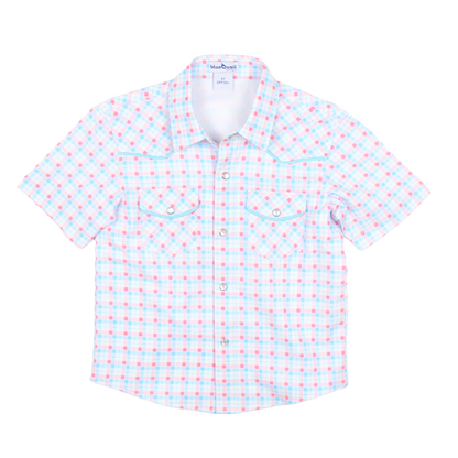 Liberty Plaid Pearl Snap Short Sleeve Shirt