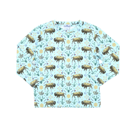 Western Buffalo Long Sleeve Performance Tee
