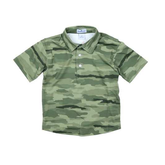 Classic Camo Green Polo Short Sleeve Shirt