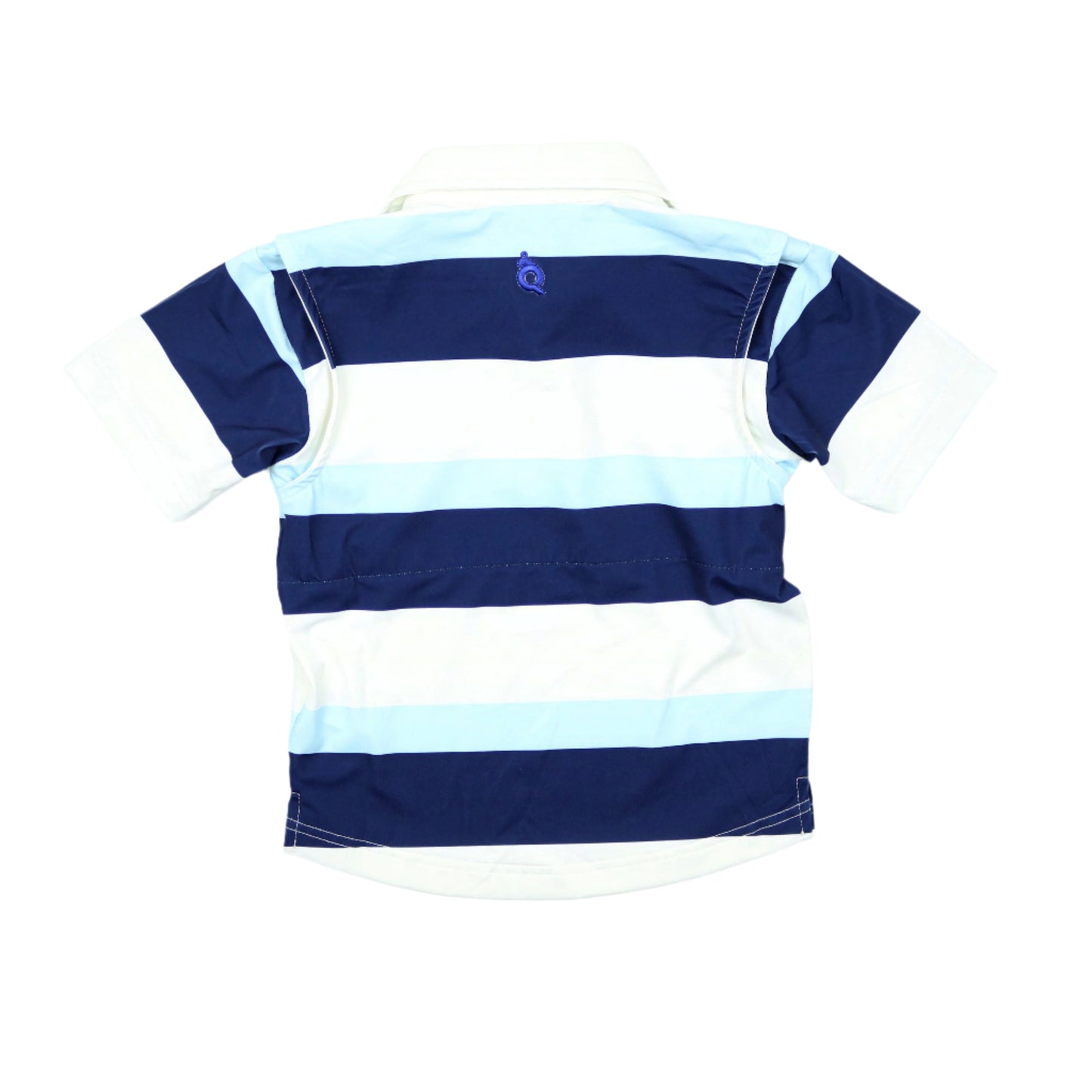 Light Blue Rugby Stripe Polo Short Sleeve Shirt