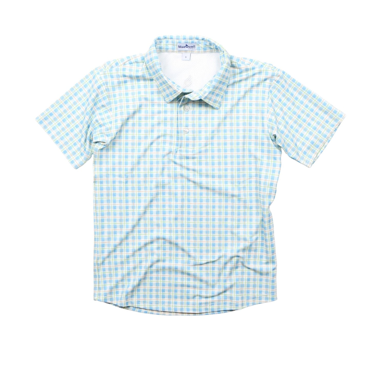 Watercolor Plaid Polo Short Sleeve Shirt