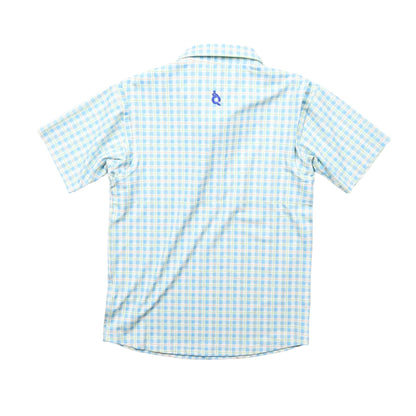 Watercolor Plaid Polo Short Sleeve Shirt