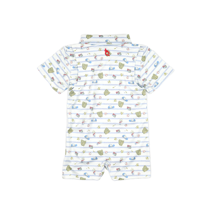 7th Inning Stretch Polo Short Sleeve Romper